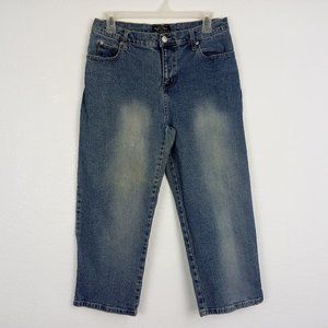 Sonoma Genuine Jean Company Women's Capri Size 10 Medium Wash Stretch Blue Denim